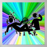 Blu Noise "DJ Goes Down" Spectrum Pop Art Poster posters
