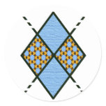 Blue-001 Argyle Pattern Sticker