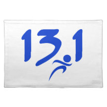 Blue 13.1 half-marathon place mat