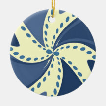 Blue 2 Designs in 1 Christmas Ornament