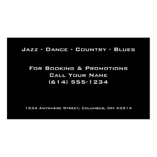 Blue 2 Party Lights (Music or DJ) Business Cards (back side)