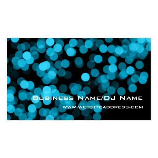 Blue 2 Party Lights (Music or DJ) Business Cards