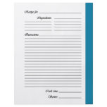 Blue 2-sided Recipe Pages flyers