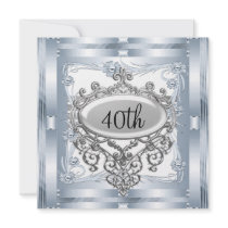 Blue 40th Birthday Party Invitation any Occasion
