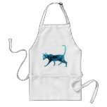 blue abstract cat apron