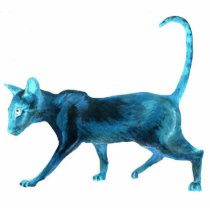 blue abstract cat sculpture photo cutouts