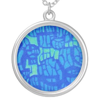 Blue Abstract Design Necklace necklace