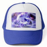 Blue Abstract Digital Art Mesh Hat