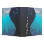 Blue Abstract Floral Binder