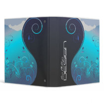 Blue Abstract Floral Binder