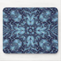 blue abstract fractal mouse mat