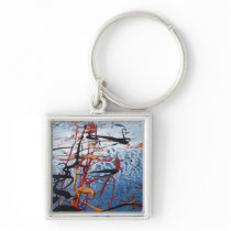 Blue Abstract Keychain