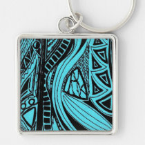 Blue Abstract Keychain keychains