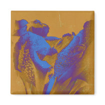 Blue Abstract Lily Magnet magnets