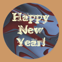 Blue Abstract New Year stickers