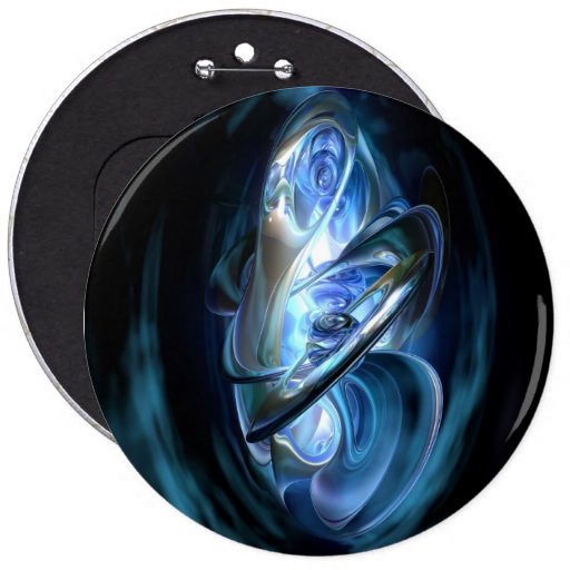 Blue Abstract Pinback Buttons