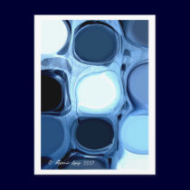 Blue Abstract Postcard by 2LPZstudio Blue Abstract Postcard