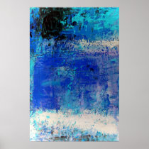 Blue Abstract Print Art Decor Minimalist Posters