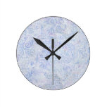 Blue Abstract Swirl Pattern Round Wall Clock