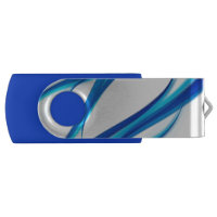 Blue Abstract Swivel USB 3.0 Flash Drive