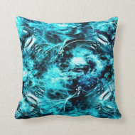 Blue Abstract Throw Pillow