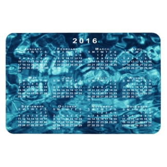 Blue Abstract Water 2016 Calendar Magnet