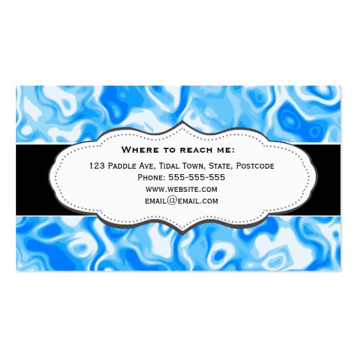 Blue abstract water texture Business Cards (back side)