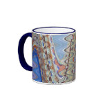 blue abstract waves coffee mug mugs