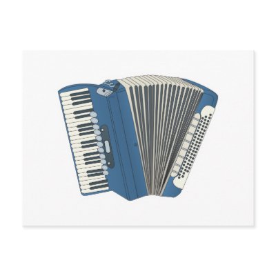 blue accordian post card by geekme