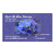 Blue African Violets Business Card Templates