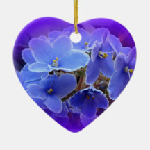 Blue African Violets to Personalize Ornaments