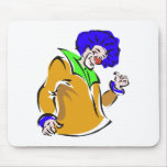 Blue afro clown mouse pads