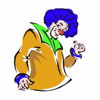 Blue afro clown photo cut outs by Clown_Town