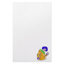 Blue afro clown custom stationery