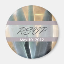 Blue Agave 1 Glow RSVP Wedding Refrigerator Magnet