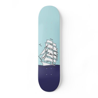Blue AHOY! Skateboard Deck by HypeHen