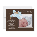 Blue Airplane Baby Boy Birth Annoucement invitations
