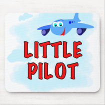 Blue Airplane Little Pilot mousepads