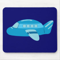Blue Airplane Mousepads