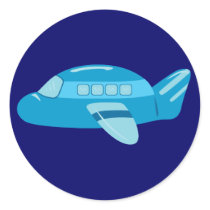 Blue Airplane Sticker