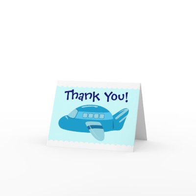 Blue Airplane Thank You Cards by toxiferousholidays