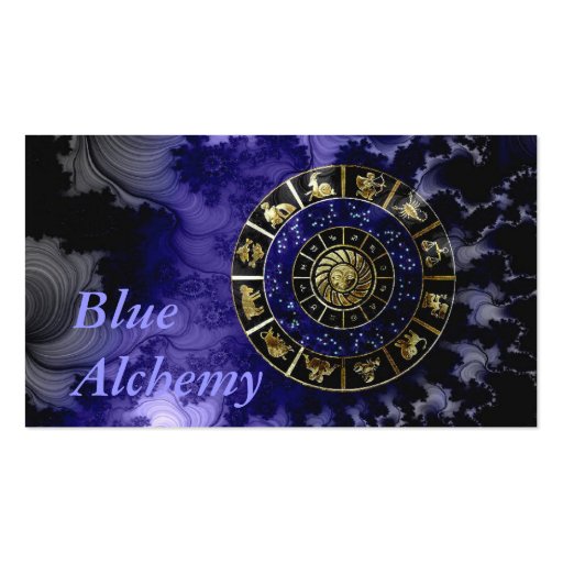 Blue Alchemy Astrology Business Card (front side)