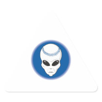 blue alien head extreme baseball design stickers