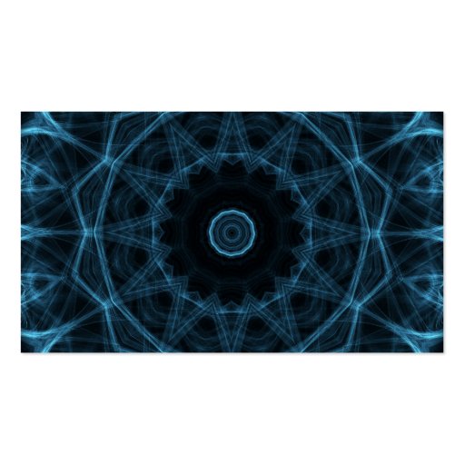 blue alien kaleidoscope business card (front side)