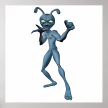 Blue Alien Poster