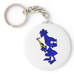 Blue Alien with toy gun! Key Chains