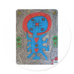Blue Alien X Graffiti Round Sticker