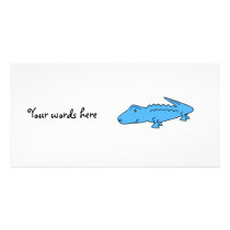 Blue alligator custom photo card