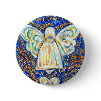 Blue &amp; Gold Cancer Angel - Large buttons