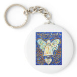 Blue &amp; Gold Cancer Angel - Large keychains